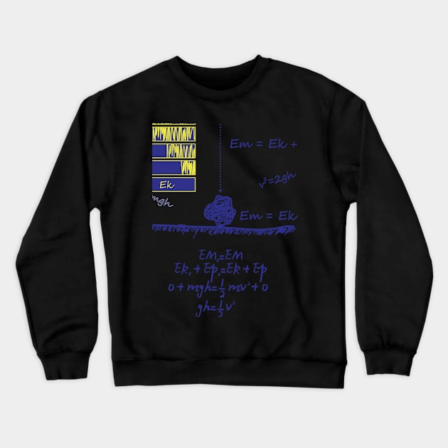 Physics tshirt - free fall motion (colour) Crewneck Sweatshirt by hakim91